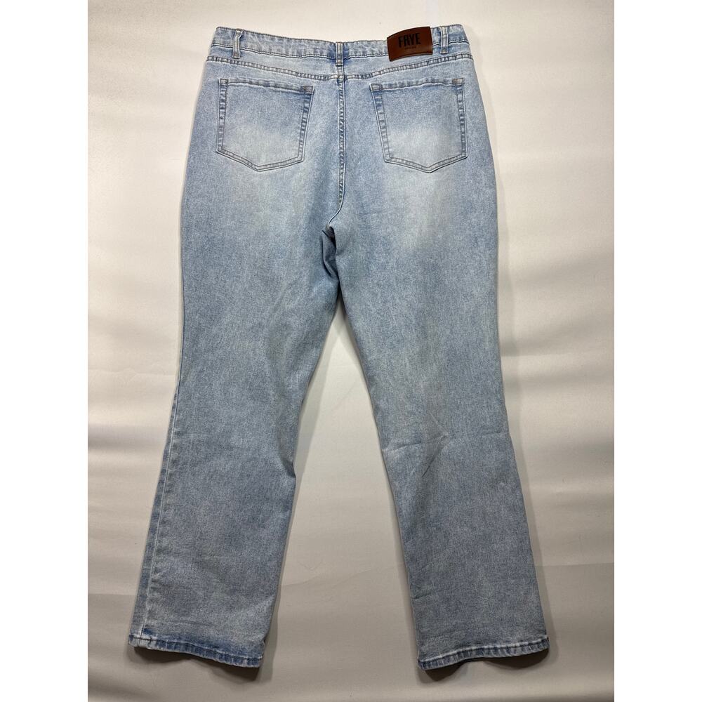 Frye Denim Women's Cuffed Crop Straight Blue Denim Jeans -‎ Size 16/34 (35x29) - Picture 2 of 7